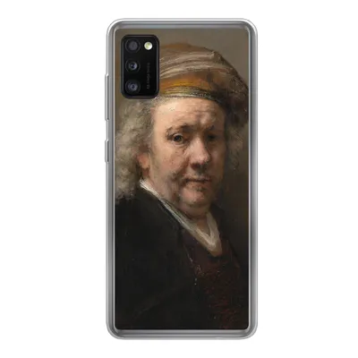 Produktbild von MuchoWow® Handyhülle Schutzhülle Hülle für Samsung Galaxy A41 Selbstbildnis - Gemälde von Rembrandt van Rijn Silikon Softcase Handy Hülle - Mobiltelefon