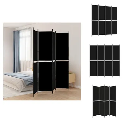 Obrázok produktu pre vidaXL 4-dielny paraván čierny 200x220 cm látka - deliaca stena
