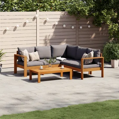 Produktbild von Design 4-tlg. Garten-Sofagarnitur mit Kissen Massivholz Akazie, Gartenmöbel-Sets 2024 Neu
