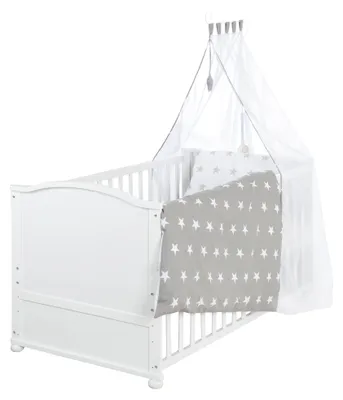 Immagine prodotto di roba set completo da letto 'Little Stars', bianco, 79x153cm incl. lenzuola, baldacchino, nido, materasso