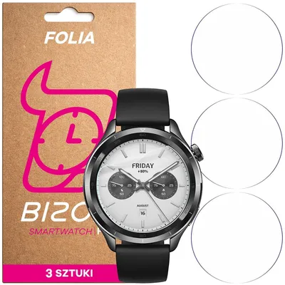Produktbild von 3x Schutzfolie für den Bildschirm für Xiaomi Watch S4 41 mm, Bizon Watch HydroFlex