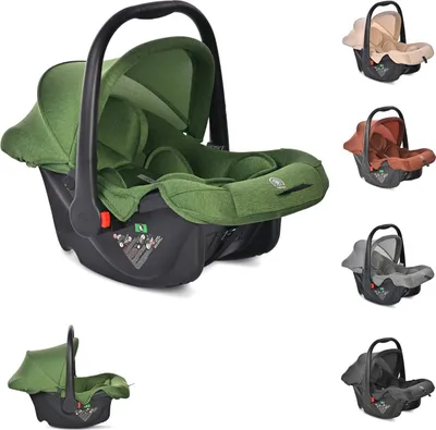 Image de Lorelli Siège bébé i-Size Joy (40 - 87 cm) réglable, toit pliant, mousse à mémoire de forme vert