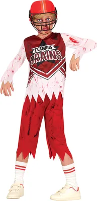 Immagine prodotto di Zombie Player Halloween Costume Sportivo Avventura Calcio Spaventoso Non Morto Festa Bambini, Taglia: 98/104 Colore: Rosso