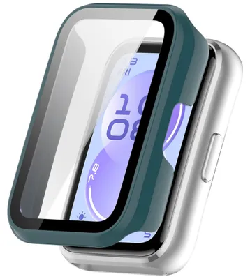 Produktbild von Smartwatch Hülle + Schutzglas für Huawei Band 11 / 11 NFC Schutz 9H Grün