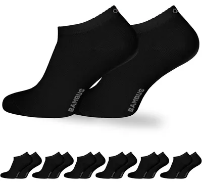 Produktbild von OCERA 6x Bambus Sneaker Socken Uni für Damen und Herren in verschiedenen Farben - Schwarz 47/50