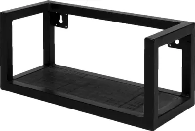 Produktbild von Wandregal Vintage Schwarz Mangoholz 37 cm