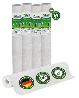 Produktbild von Vliestapete Vliestapete weiß – Renoviervlies Feine Körnerstruktur 4er Set, 4 x 25,00 m x 1,06 m, rissüberbrückend, blickdicht, überstreichbar,  Germany – Veluxis