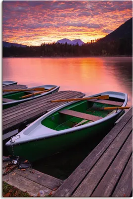 Produktbild von ARTland Leinwandbild Sonnenaufgang am Hintersee Größe: 40x60 cm