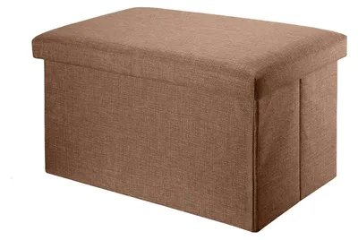 Klappbare Sitzbank 49x30x30 cm, braun – Sitzwürfel mit Stauraum