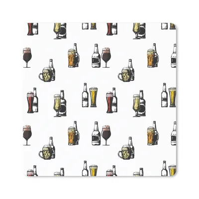 Produktbild von MuchoWow® Mauspad Mousepad Bier - Glas - Kartusche 20x20 cm - Mousepads - Maus Mat - Pad - Mausunterlage - Desk Mat - Bureauartikeln