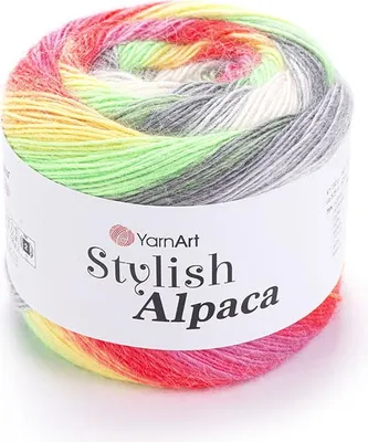 Obrázek produktu pro Příze Yarnart Alpaca Mix, proti žmolkování, hřejivá a měkká, 525 m, vícebarevná