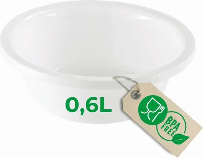 Immagine prodotto di Novaliv ciotola rotonda 0,6L, D16 cm, bianca, senza BPA e lavabile in lavastoviglie - Ideale per la cucina e il campeggio, piccola ciotola rotonda, piccola ciotola in plastica, piccola ciotola per lavare, ciotola in plastica