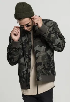 Image de Bunda Urban Classics Vintage Camo Coton Bomber Jacket wood camo - S