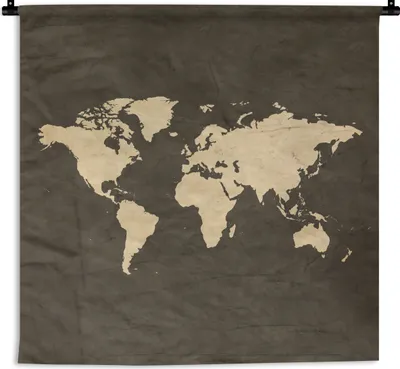 Produktbild von MuchoWow® Wandteppich Wandbehang Weltkarte - Farben - Vintage 150x150 cm Tapisserie Dekoration Wandtuch - Wohnaccessoires - Modernes