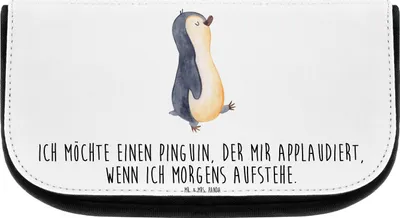 Produktbild von Mr. & Mrs. Panda kosmetiktäschchen Pinguin marschieren - Weiß - Geschenk, Familie, Aufstehen, Organizer, Spazieren, Make-up, Kulturtasche, kulturtäschchen, Kosmetiktasche