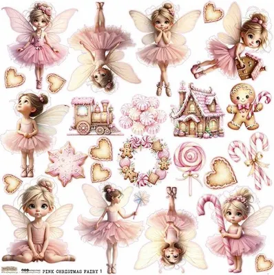 Produktbild von AUFKLEBER ScrapLove Nachbildung Stickers - Rosa Weihnachtsfee 1