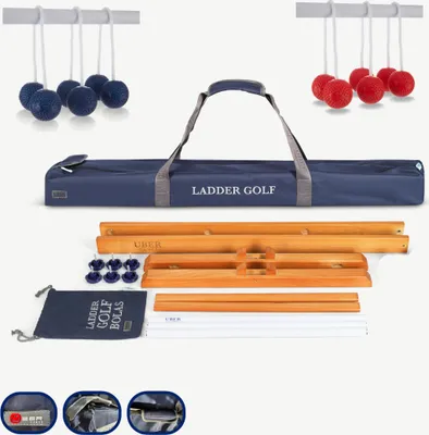 Produktbild von Prof.  Leitergolf Spinladder von Ubergames. WEICHE Bälle: Blau / Rot