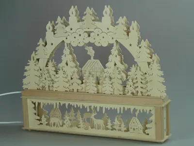 Produktbild von Original Erzgebirgischer Marken Schwibbogen Lichterbogen 50 x 43 cm K50-B_224