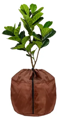 Produktbild von Thermo Topfschutz für Pflanzen im Winter, 45 * 50 cm, mit Reißverschluss und Kordelzug, Winterschutz für Pflanzen, Frostschutz und Wurzelschutz