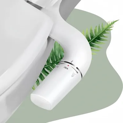 Produktbild von WC Bidet Dusche Aufsatz, Zweidüsen Bidetbrause mit Druckregelung, Einziehbare selbstreinigende, WC-Sitz Aufsatz