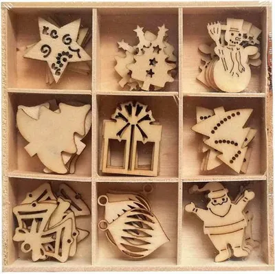 Zdjęcie produktu dla Kształty z drewna 3x3cm - 45szt