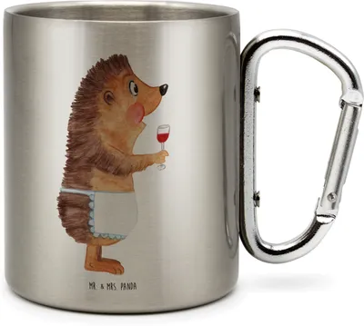 Produktbild von Mr. & Mrs. Panda Thermobecher Igel Wein - Transparent - Geschenk, Weißwein, Edelstahlbecher, thermotasse, Weinglas, Spruch, Becher Aus Edelstahl, Gute Laune, Teetasse