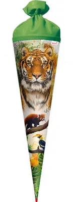 Produktbild von ROTH Schultüte Tiger 70 cm groß rund Rot(h)-Spitze Zuckertüte Zuckertüte Schulanfang