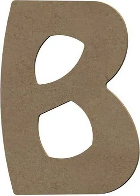 Image de Lettre majuscule B en bois MDF pour décoration - 15 cm