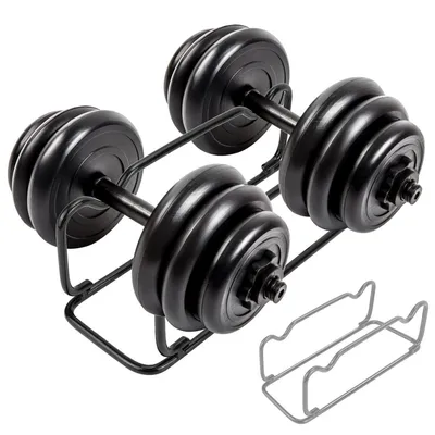Produktbild von Hantelständer, hantelablage kurzhantel, langhantelständer, hantelhalterung, 32x11x10cm, Hantelständer, Hantelstützen für Fitnessstudios, schwarz