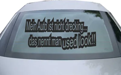 Produktbild von Indigos UG - Aufkleber Heckscheibe & Motorklappe DE6173 - schwarz - 600x285 mm - mein auto ist nicht drecking - Auto Scheiben Fenster Heckklappe Tuning Racing JDM - Die cut