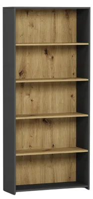 Obrázek produktu pro Regál kancelářský 80 cm police skříňka knihy FRAMIRE B-80 antracit mix artisan