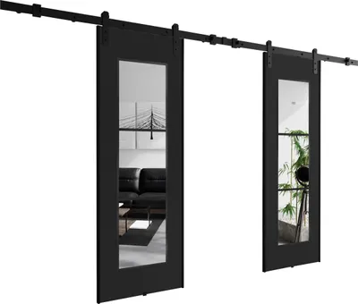 Produktbild von KIER FURNITURE POLI DUO Wandhalterung Schiebetür – 172x205x1,6 cm - Graphit