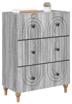 Immagine prodotto di vidaXL Cassettiera Sonoma grigia 66 x 34,5 x 90 cm in materiale derivato dal legno