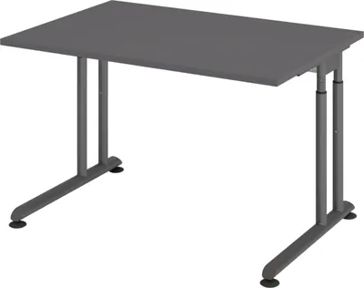 Produktbild von bümö Schreibtisch Serie-Z - Größe:  120 x 80 cm, Nachbildung: Graphit, Gestell: Graphit