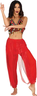 Produktbild von Sheik Wüstenprinz Traumhafte Tanzhose Karneval Rot Märchen, Größe: 42 - 44 (L) Farbe: Rot