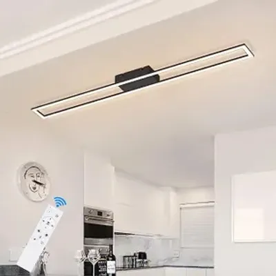 Produktbild von ZMH LED Deckenleuchte Schwarze Rechteckig Wohnzimmerlampe Moderne 40 W Schlafzimmerlampe dimmbar mit Fernbedienung