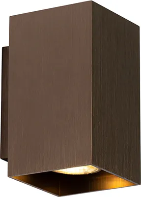 Produktbild von QAZQA - Moderne Wandleuchte dunkelbronze quadratisch - SandyI 2-flammig I Wohnzimmer I Schlafzimmer - Aluminium Rechteckig - LED geeignet GU10