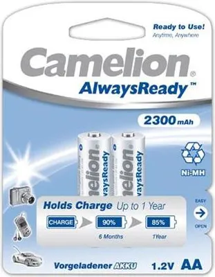 Zdjęcie produktu dla Camelion | AA/HR6 | 2300 mAh | Akumulatory AlwaysReady Ni-MH | 2 szt.