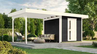 Produktbild von Gartenhaus weka DH 172 B Gr. 1 inkl. Fußboden 575 x 314 cm anthrazit