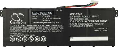 Produktbild von vhbw Akku kompatibel mit Acer Aspire ES1-512-C15C, ES1-511-C50C, ES1-512-25TP, ES1-512-C4FR, ES1-511-C08F Notebook (3000 mAh, 15,2 V, Li-Polymer)