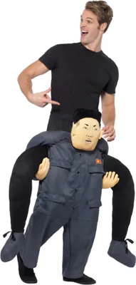 Produktbild von Huckepack-Kostüm nordkoreanischer Präsident Faschingskostüm grau-schwarz
