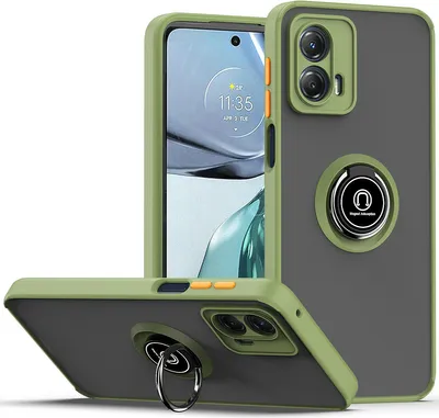 Produktbild von Moto G 5G 2023 Hülle, Ring Halter Ständer Matte Transluzent TPU Rahmen Stoßfest Schutzhülle für Motorola Moto G 5G 2023 Grün