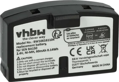 Produktbild von vhbw Akku Ersatz für Sennheiser BA151, BA150, BA152 für Wireless Headset Kopfhörer (60 mAh, 2,4 V, NiMH)