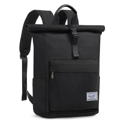 Produktbild von Cityrucksack Rolltop Rucksack Damen Herren, Rucksack Laptop Tasche 15,6 Zoll, Backpack Daypack für Schule,Fahrradfahren,Freizeit und Reise