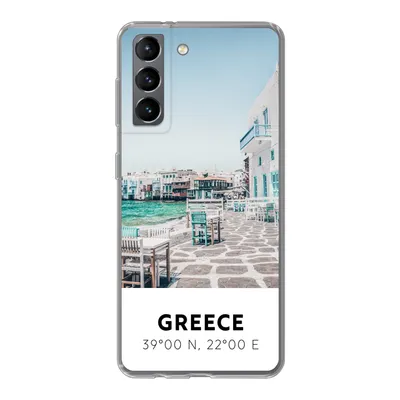 Produktbild von MuchoWow® Handyhülle Schutzhülle Hülle für Samsung Galaxy S21 Griechenland - Meer - Blau Silikon Softcase Handy Hülle - Softcase