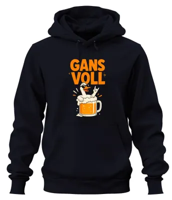 Immagine prodotto di Felpa con cappuccio, blu navy, taglia L, con scritta divertente a tema birra e feste. Ideale per un addio al celibato