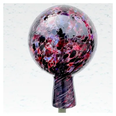 Produktbild von Gartenkugel zum Stecken, frostfeste Rosenkugel aus mundgeblasenem Glas, Durchmesser ca. 9 cm