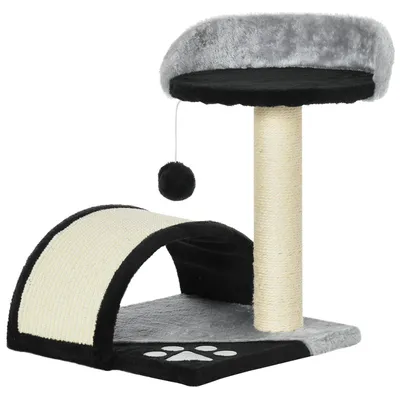 Produktbild von PawHut Kratzbaum Katzenbaum mit Spielbällen  Sisalseil-Kratzstangen Schwarz