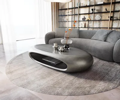 Produktbild von DELIFE Couchtisch Sinor 140x65 cm Metallic Silber