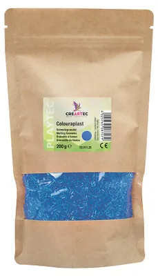 Produktbild von CREARTEC Colouraplast 200g - in leuchtendem Mittelblau - zum Basteln kreativer Dekorationen und Geschenke - Bastelspaß für die ganze Familie